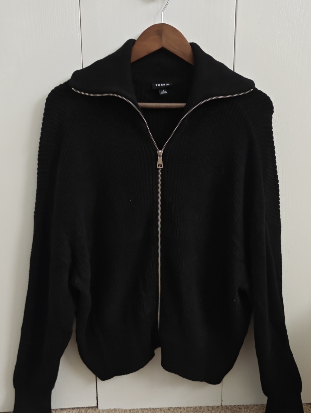 Torrid Black Zip-Front Sweater